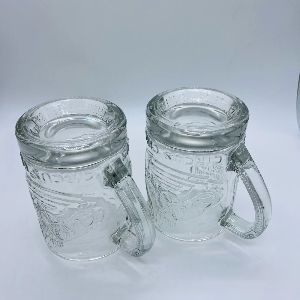 SET OF 2 CIRCUS CIRCUS LAS VEGAS HOTEL CASINO THEME PARK OVERSIZED GLASS MUGS